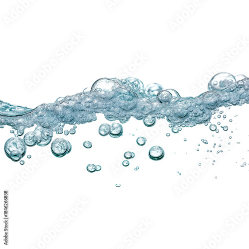 Water Surface with Numerous Bubbles and Ripples liquid isolated on a transparent background