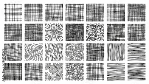 Abstract Black and White Art Textures and Patterns Collection
