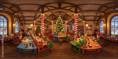 Wallpaper Mural Christmas v1 8K VR 360 Equirectangular Spherical Panorama Torontodigital.ca