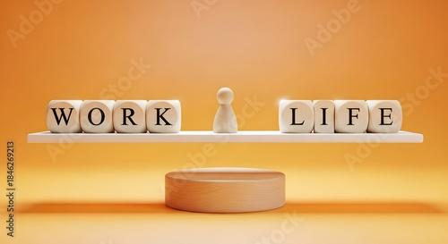 Achieving worklife balance wooden blocks spelling work and life on a perfectly balanced scale