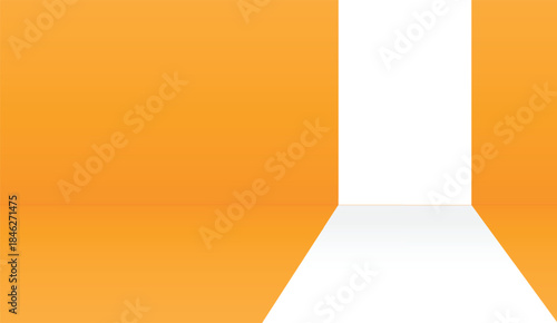 Open Doorway, Orange, White, Rectangular Frame, Path Leading Away, for Motivation. A bright doorway beckons from an orange wall, inviting exploration and new beginnings 167