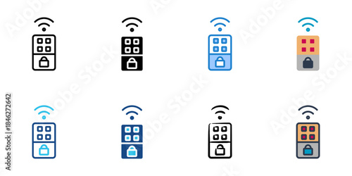Smart lock icons set multiple style vector collection. 
