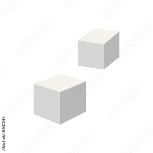 Sugar cubes stack. Refined sugar. Ice cubes. Cartoon vector illustration. Flat deign