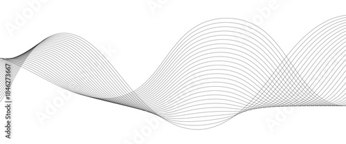 Abstract gradient grey wavy flowing dynamic smooth curve lines background. Digital future technology concept, presentation, web design, cover, web, texture, technology, science, data, music, magazine.