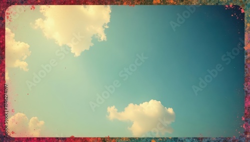 Close-up of vintage instant film frame, colorful border , border, plastic, photography