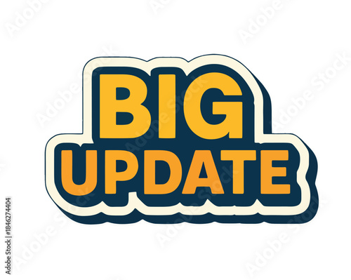 Big Update text in bold orange letters with a dark blue outline.