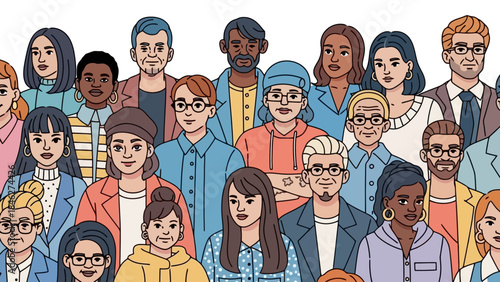 Diverse Group of People of Different Ages and Ethnicities Posing Together