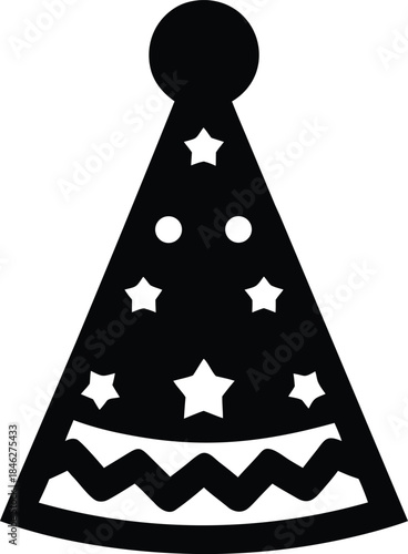 festival novelty hat line art vector illustration on transparent background