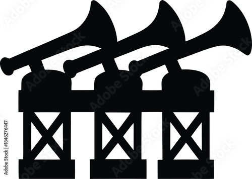 green parade drum line art vector illustration on transparent background