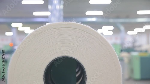 Cotton group in spinning production line factory, rotating mechanical equipment