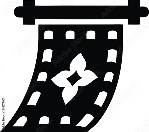 irish scroll banner line art vector illustration on transparent background