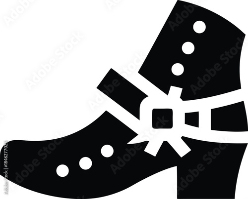 irish shoes line art vector illustration on transparent background