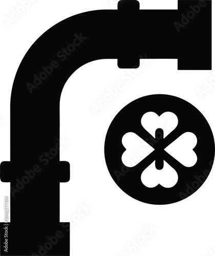 lucky clover pipe line art vector illustration on transparent background