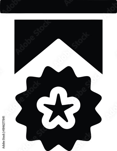 lucky clover star badge line art vector illustration on transparent background