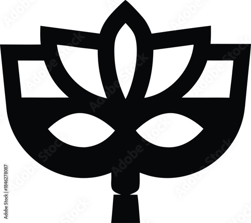 parade costume mask line art vector illustration on transparent background