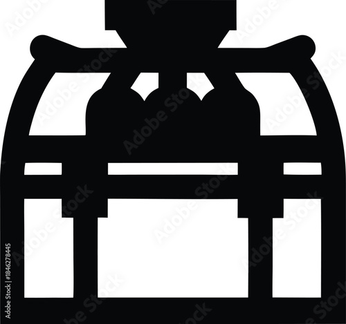 parade treasure bag line art vector illustration on transparent background