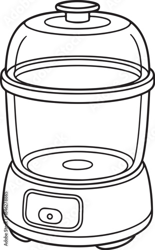 Electric Bottle Sterilizer 3D Line Art.eps