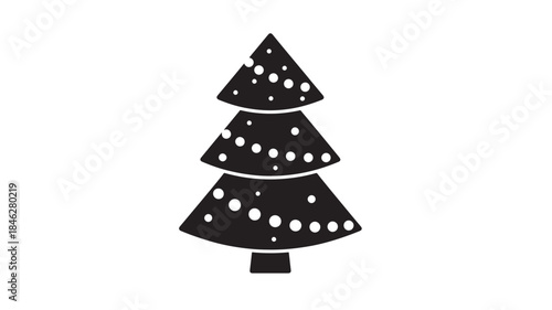 Wallpaper Mural Simple christmas tree design with snow effect on transparent background silhouette Torontodigital.ca