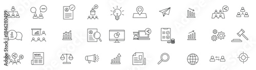 business icons with editable stroke