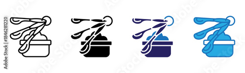 Measuring Spoons Icon Multi Style Vector Illustration