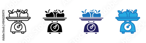 Scale Icon Multi Style Vector Illustration
