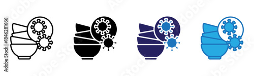 Bowls Icon Multi Style Vector Illustration