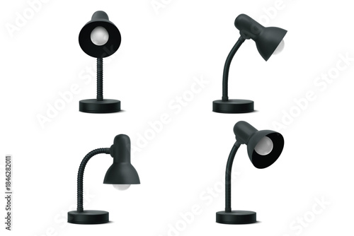 Desk lamp set with multiple adjustable positions.