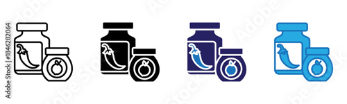 Jar Icon Multi Style Vector Illustration