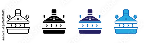 Cooker Hood Icon Multi Style Vector Illustration