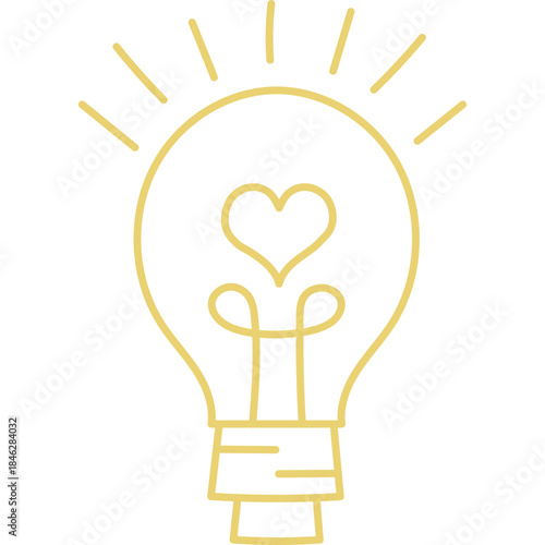 Cute Lamp Heart Illustration
