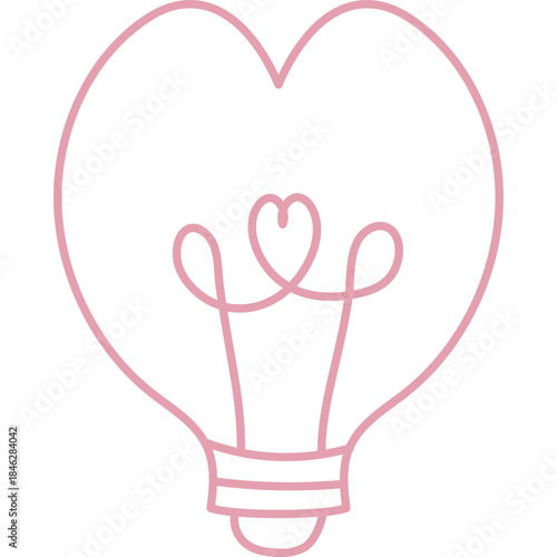 Cute Lamp Heart Illustration
