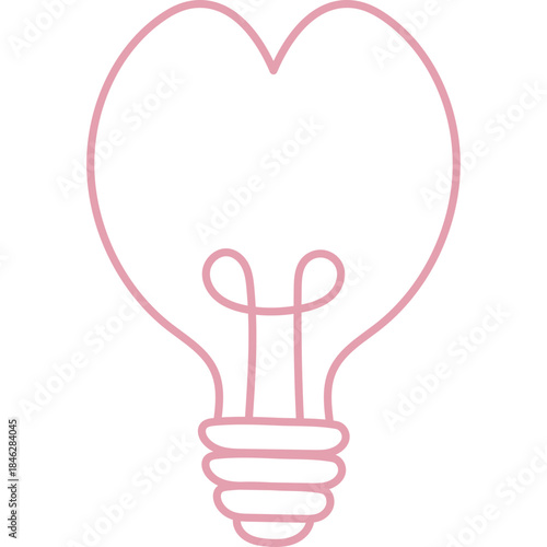 Cute Lamp Heart Illustration