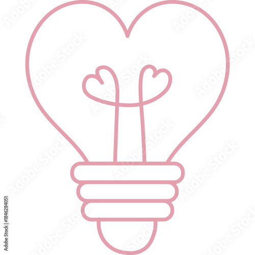 Cute Lamp Heart Illustration