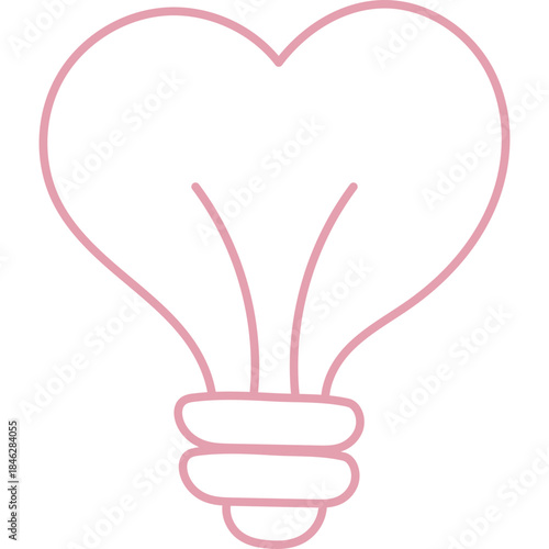 Cute Lamp Heart Illustration