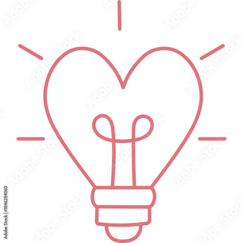 Cute Lamp Heart Illustration