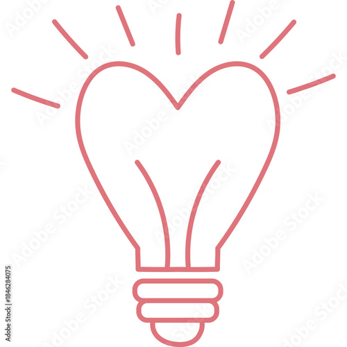 Cute Lamp Heart Illustration