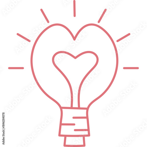 Cute Lamp Heart Illustration