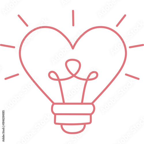 Cute Lamp Heart Illustration