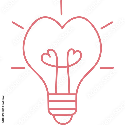 Cute Lamp Heart Illustration