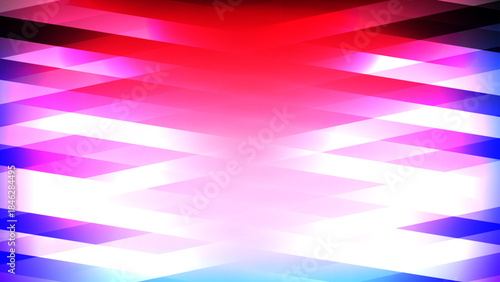 Vibrant Abstract Background with Glowing Neon Diamond Shapes and Geometric Patterns in Intense Pink Red and Blue Hues for Digital Art