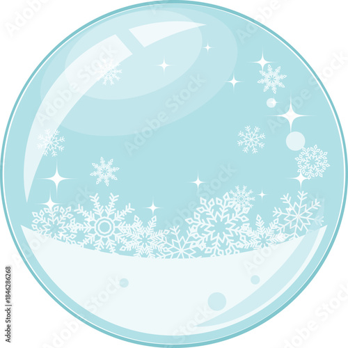 スノードーム風フレーム　ブルー