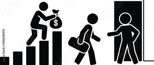 A visual representation of career progression and financial journey leading to new opportunities