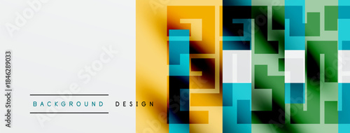 Abstract geometric pattern. Colorful squares create modern design. Gradient transitions offer visual interest, suitable background element.