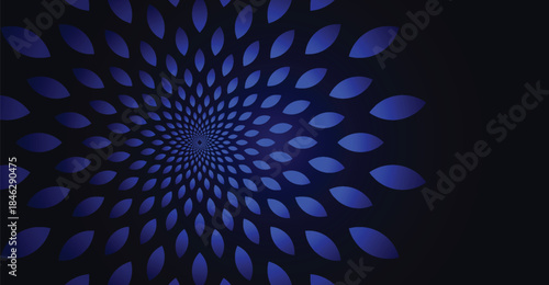 Abstract Spiral, Dark Blue, Elliptical shapes, Tunnel Illusion, Background. The image is perfect for websites, presentations or any graphic design projects, to add depth and sophistication