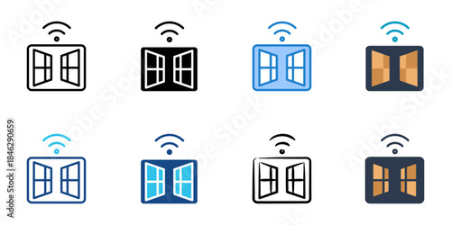 smart windows icons set multiple style vector collection. 
