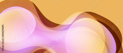 Abstract waves, soft colors blend. Warm tones dominate, creating smooth visual flow. Light gradients suggest depth, form.