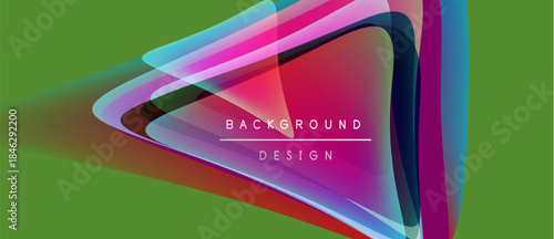 Abstract colorful layers create dynamic background. Vivid hues blend, forming flowing shapes, modern design element.