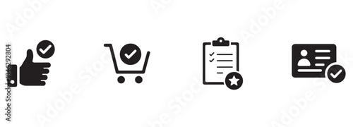 Success, Confirmation, and Verification Icons Set - Glyph Style
