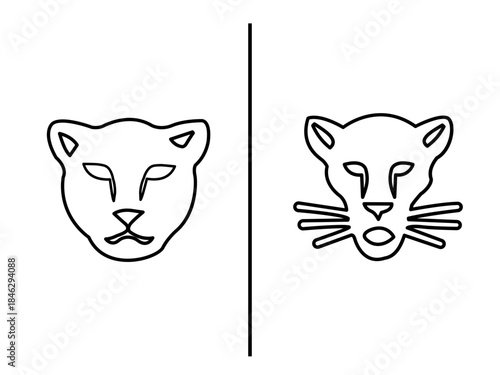 Panther head  drawing logo vector