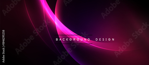 Abstract flowing lines, vibrant purple hues, dark background. Modern design element for digital projects, presentations.